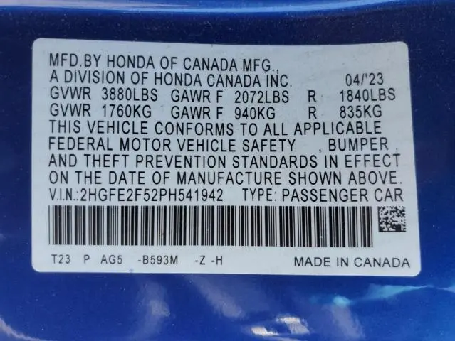 2023 HONDA CIVIC SPORT  