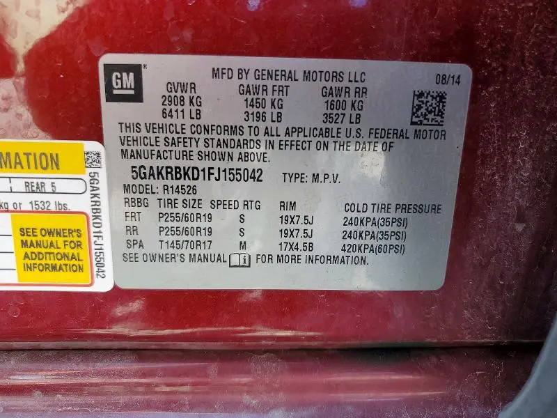 2015 BUICK ENCLAVE   