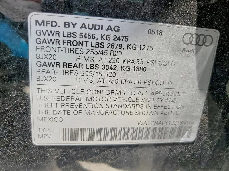 2018 AUDI Q5 PRESTIGE  