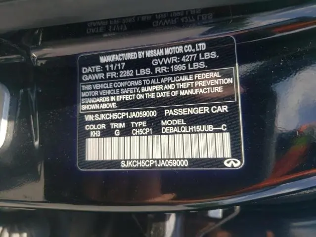 2018 INFINITI QX30 BASE  