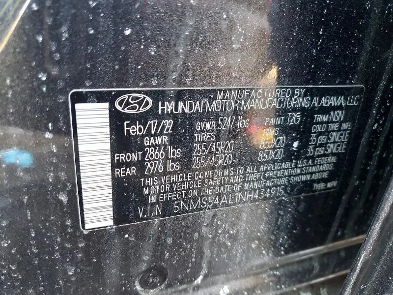 2022 HYUNDAI SANTA FE CALLIGRAPHY  