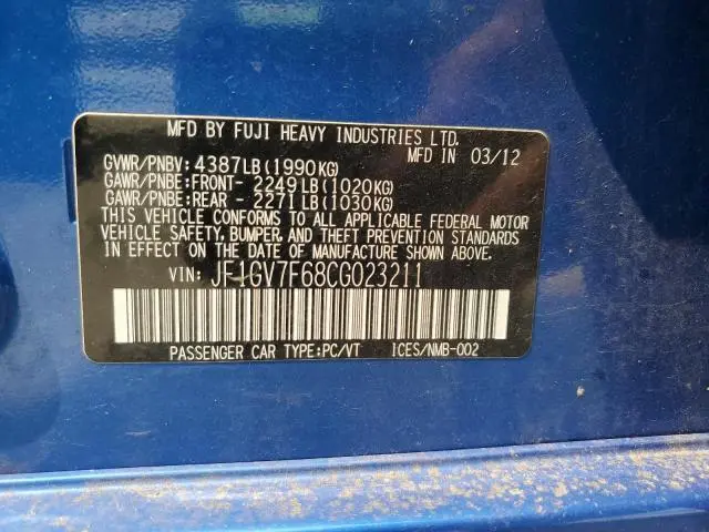 2012 SUBARU IMPREZA WRX  