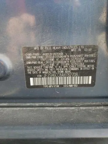 2010 SUBARU FORESTER 2.5X PREMIUM  