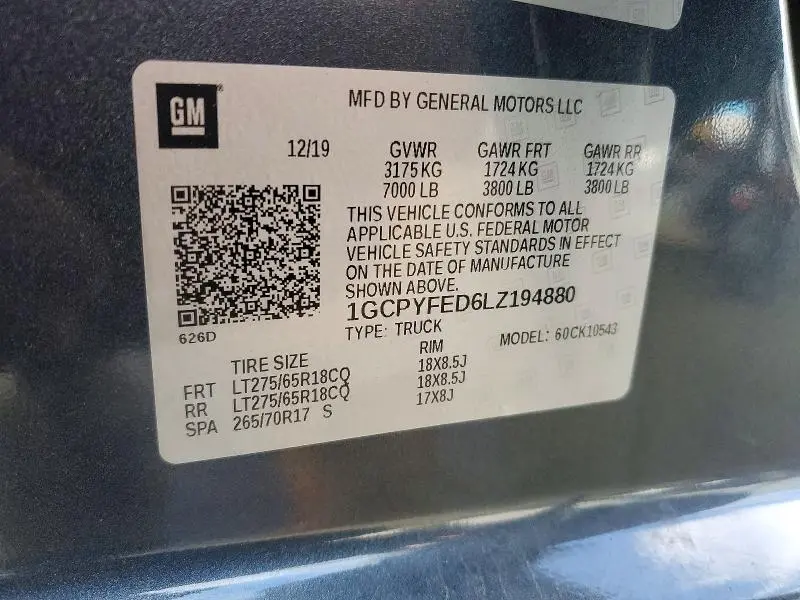 2020 CHEVROLET SILVERADO K1500 LT TRAIL BOSS  