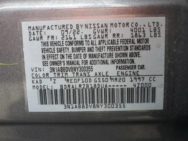 2022 NISSAN SENTRA SR  