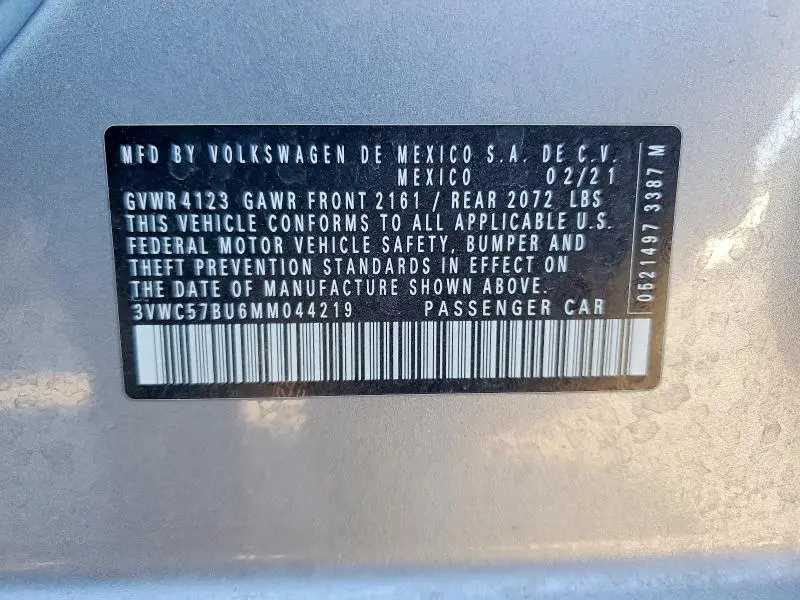 2021 VOLKSWAGEN JETTA S  