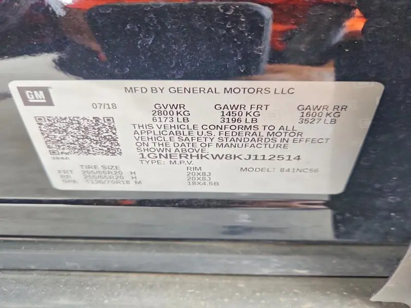 2019 CHEVROLET TRAVERSE LT  