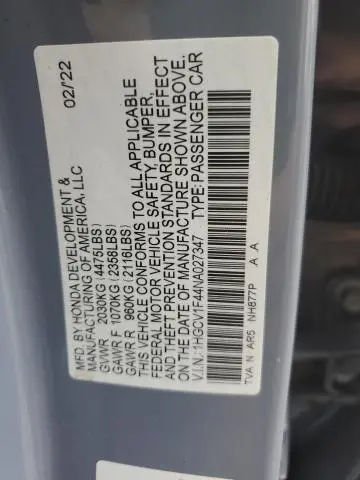 2022 HONDA ACCORD SPORT SE  
