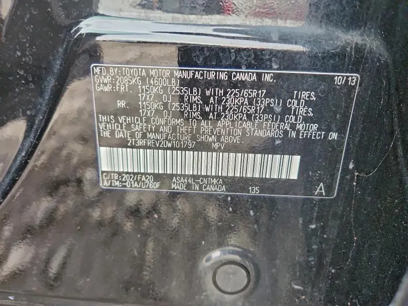 2013 TOYOTA RAV4 XLE  