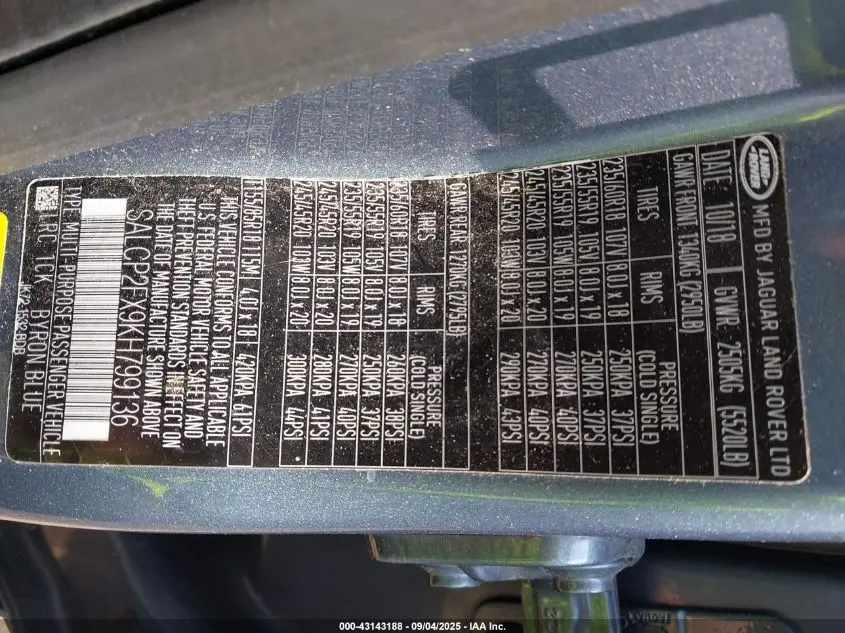 2019 LAND ROVER DISCOVERY SPORT SE