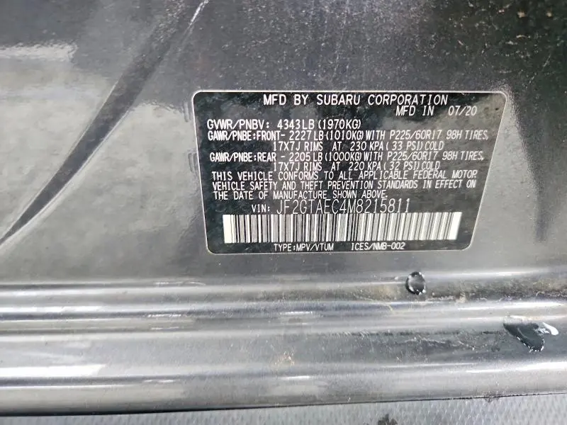 2021 SUBARU CROSSTREK PREMIUM  