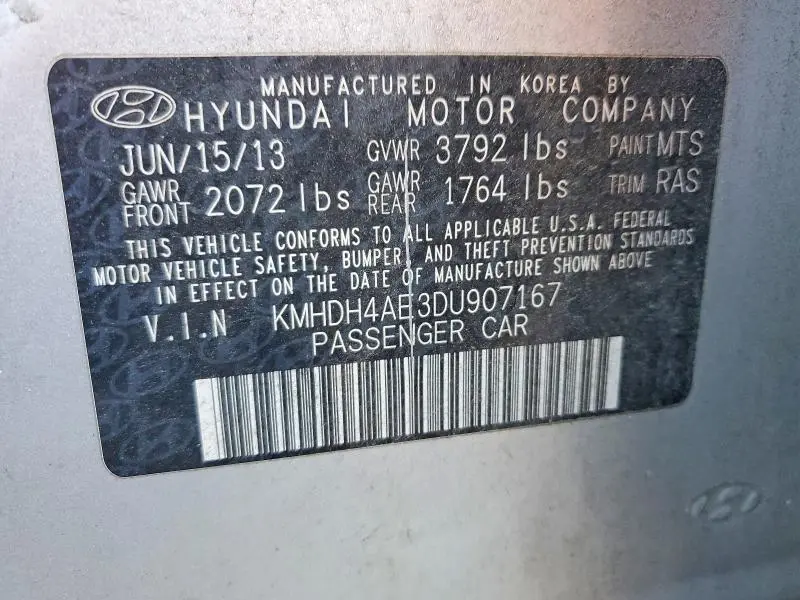2013 HYUNDAI ELANTRA GLS  
