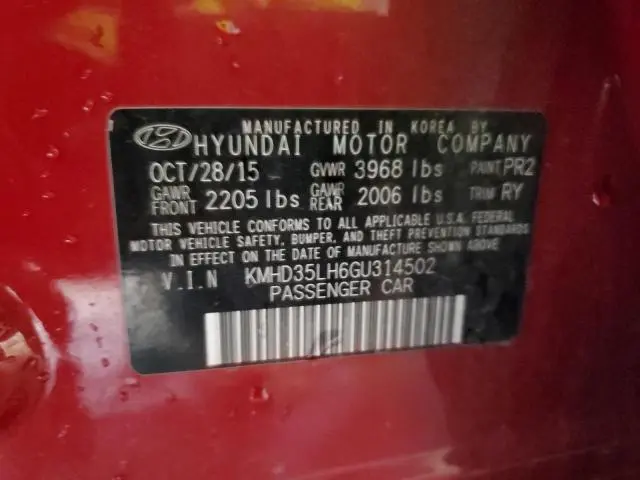 2016 HYUNDAI ELANTRA GT   