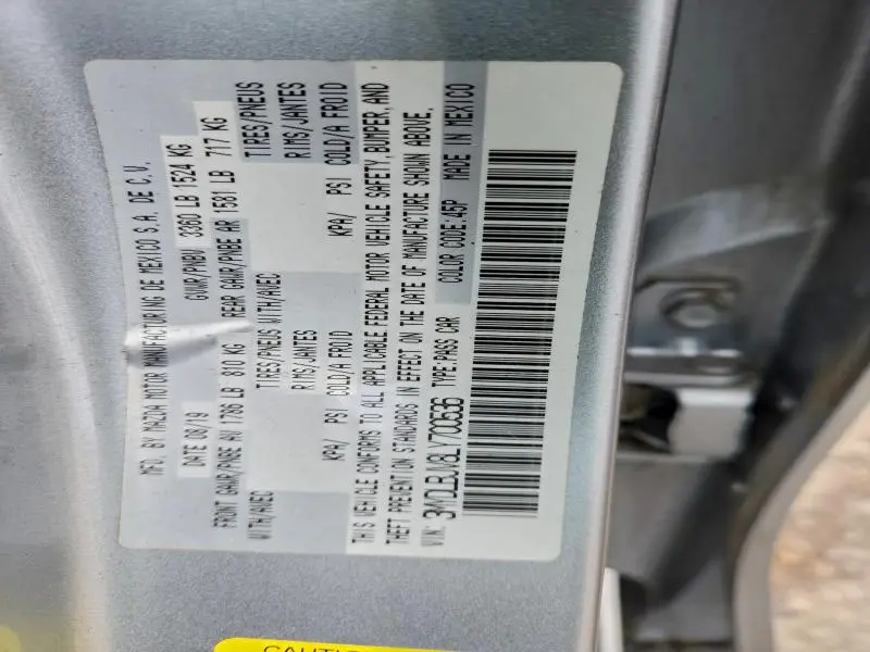 2020 TOYOTA YARIS LE  