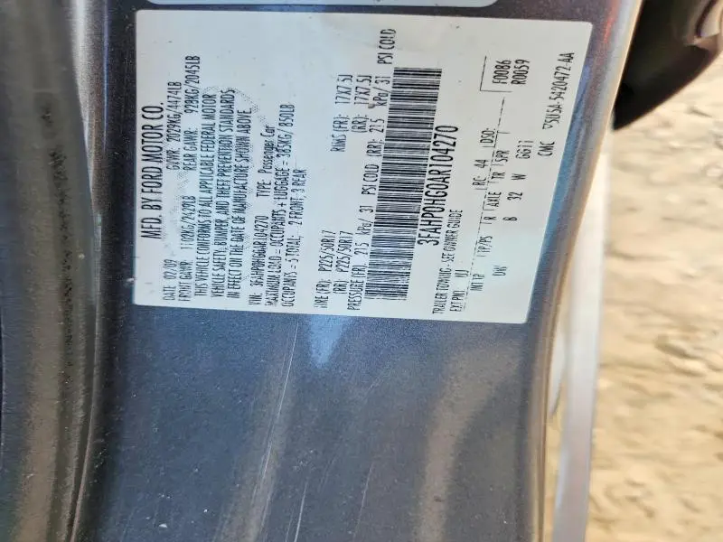 2010 FORD FUSION SE  