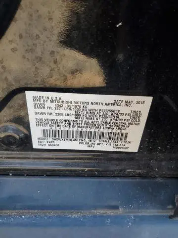 2015 MITSUBISHI OUTLANDER SPORT ES  