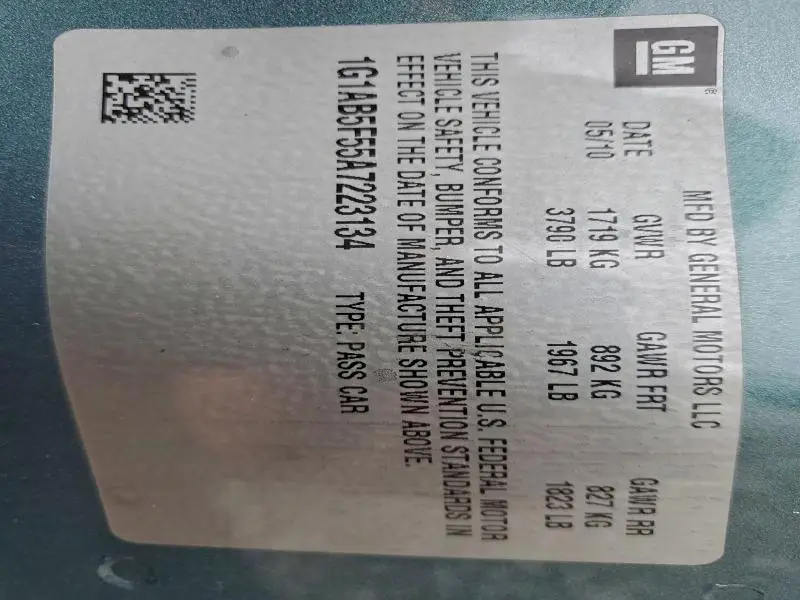 2010 CHEVROLET COBALT LS  