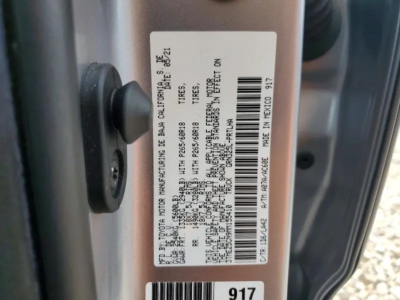 2021 TOYOTA TACOMA LIMITED  
