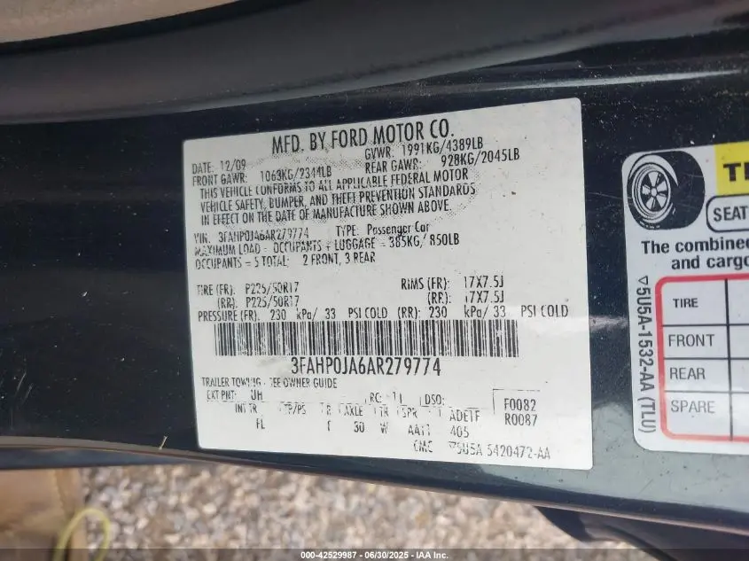 2010 FORD FUSION SEL