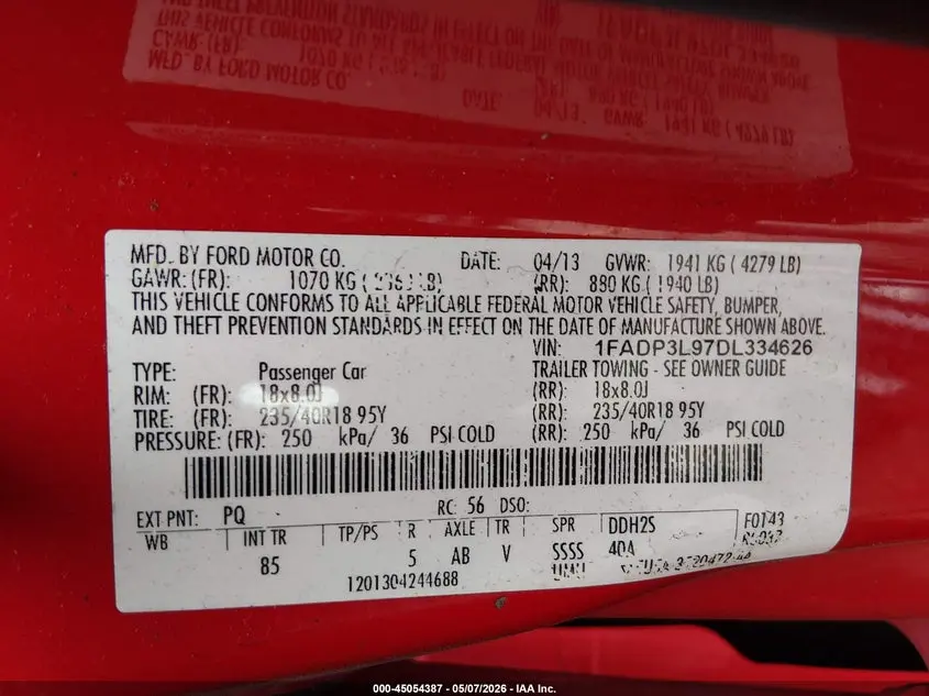 2013 FORD FOCUS ST  