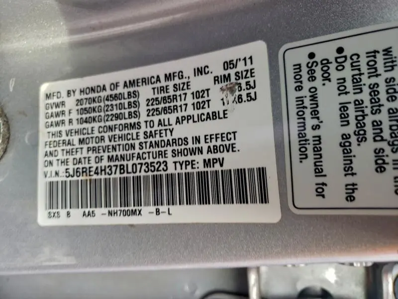 2011 HONDA CR-V LX  