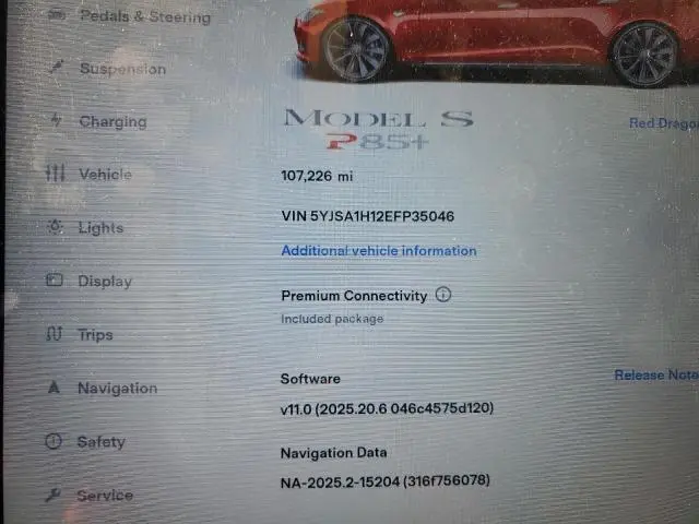 2014 TESLA MODEL S   