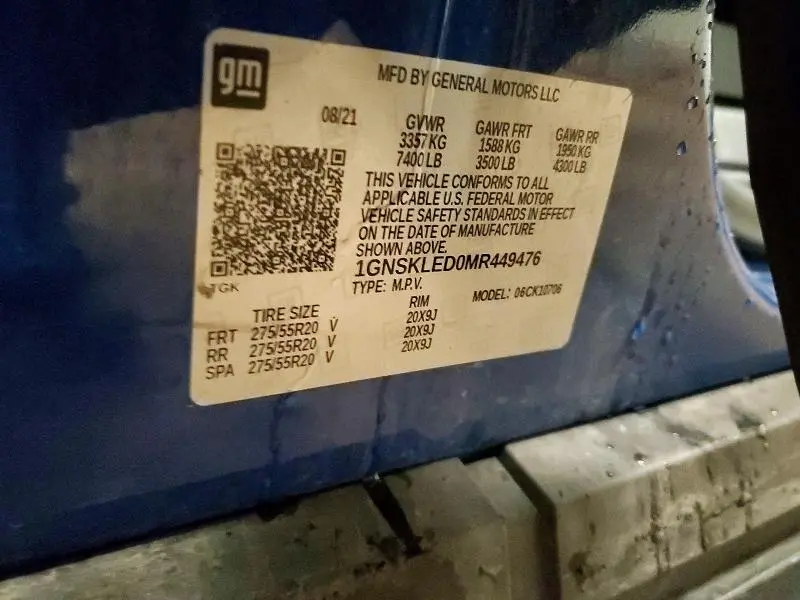 2021 CHEVROLET TAHOE K1500  