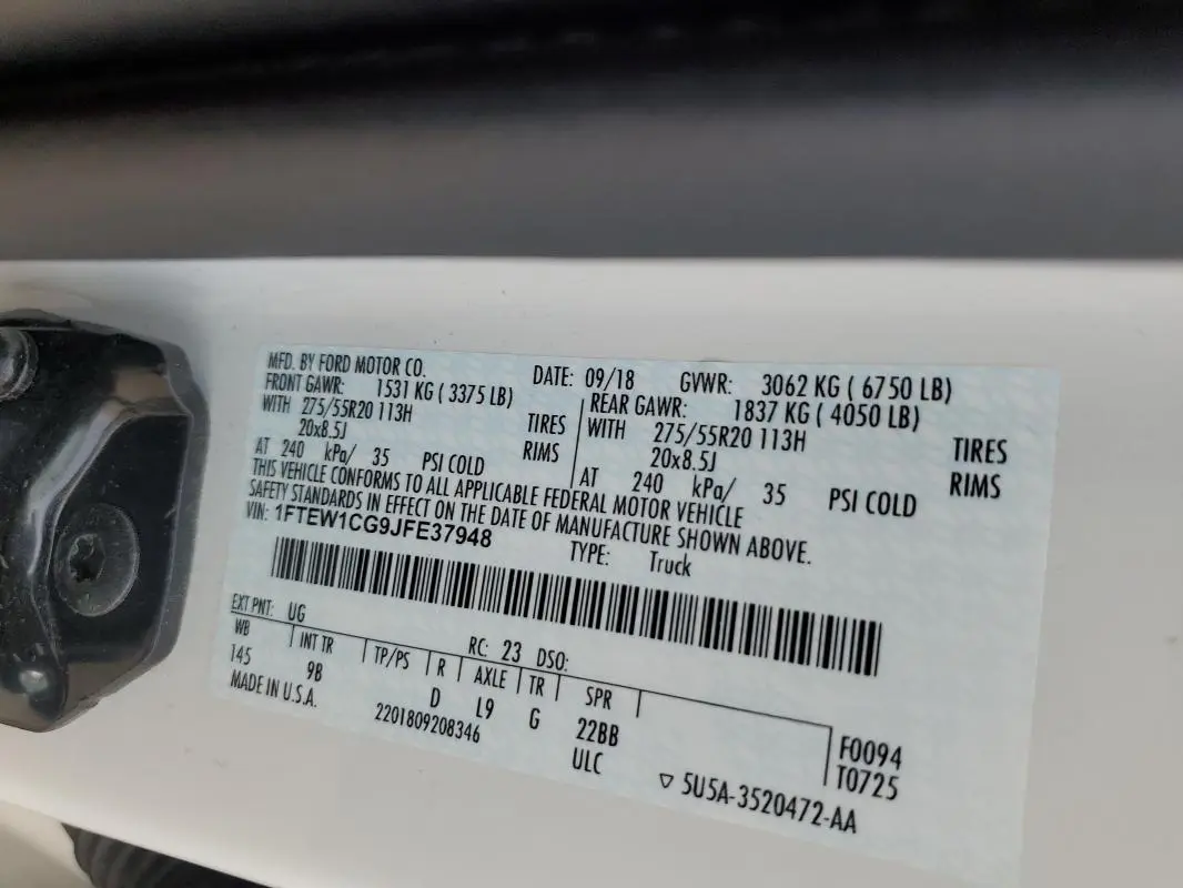 2018 FORD F150 SUPERCREW  