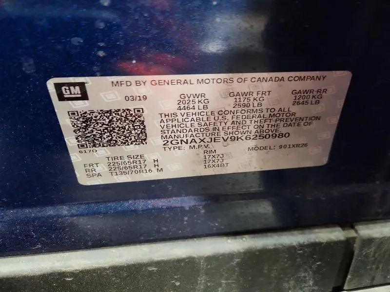 2019 CHEVROLET EQUINOX LT  