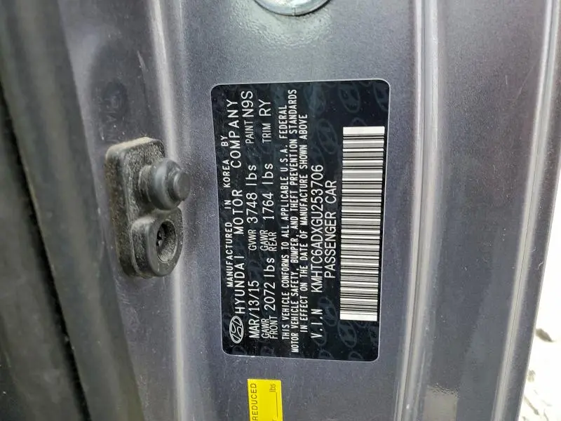 2016 HYUNDAI VELOSTER   