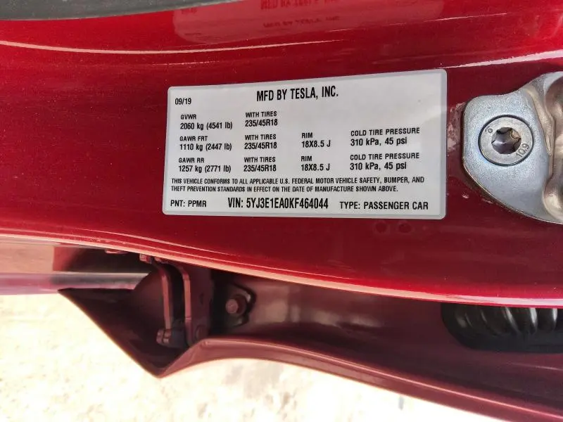 2019 TESLA MODEL 3   