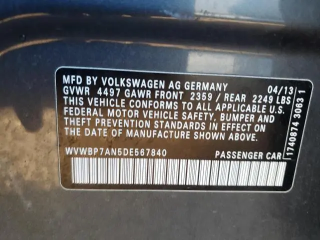 2013 VOLKSWAGEN CC SPORT  