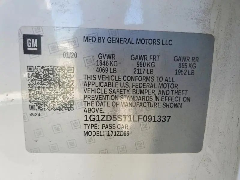 2020 CHEVROLET MALIBU LT  