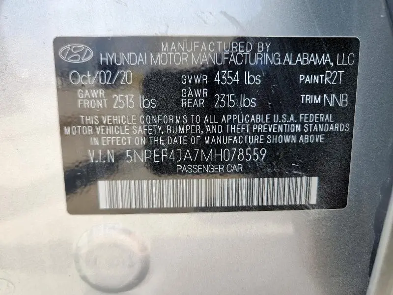 2021 HYUNDAI SONATA SEL  