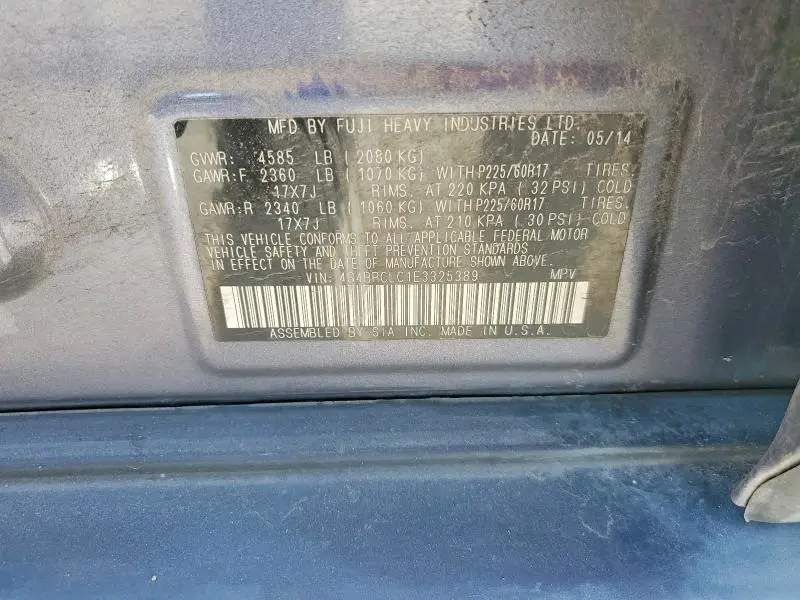 2014 SUBARU OUTBACK 2.5I LIMITED  