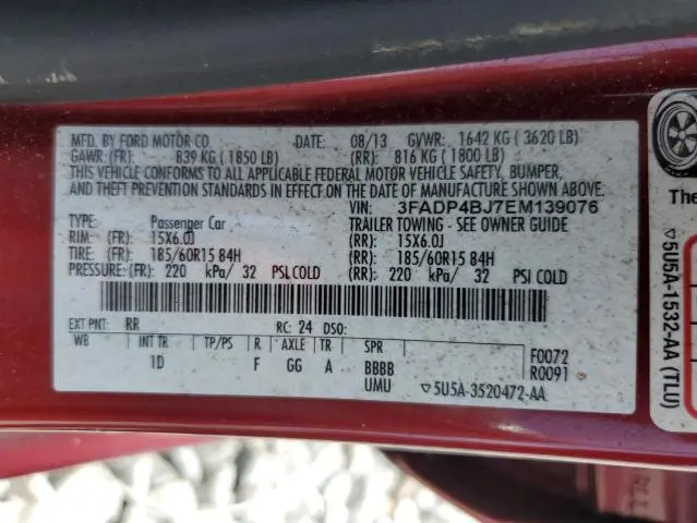2014 FORD FIESTA SE  