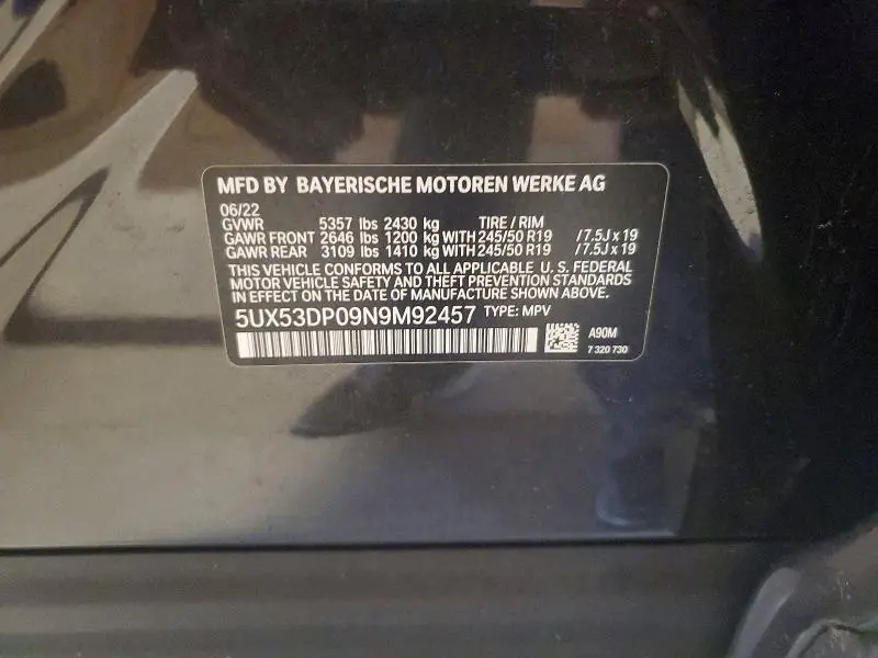 2022 BMW X3 XDRIVE30I  