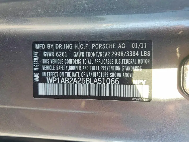 2011 PORSCHE CAYENNE S  