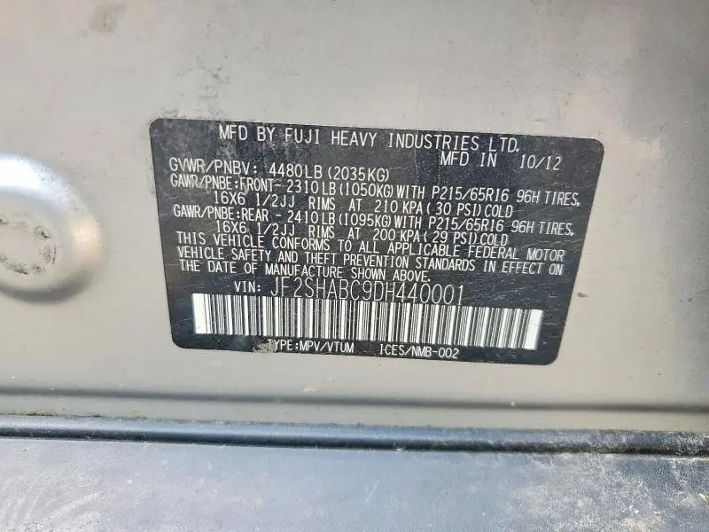 2013 SUBARU FORESTER 2.5X  