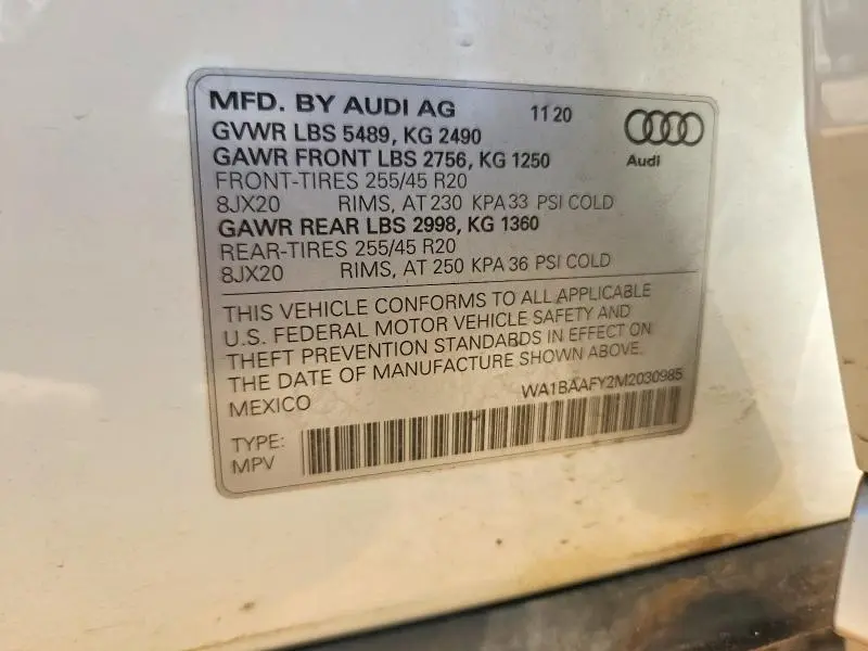 2021 AUDI Q5 PREMIUM PLUS  