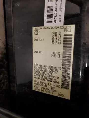2011 NISSAN ALTIMA BASE  