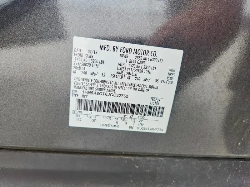 2018 FORD EXPLORER SPORT  