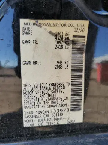 2021 NISSAN ALTIMA SV  