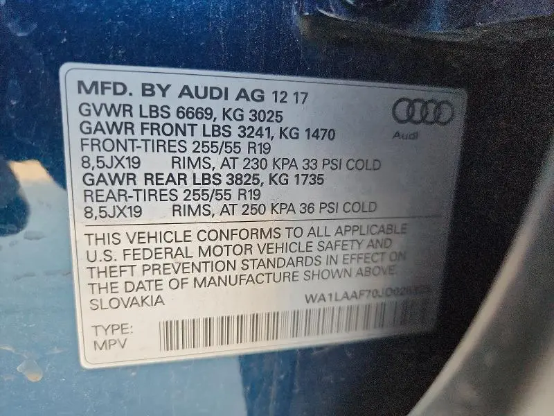2018 AUDI Q7 PREMIUM PLUS  
