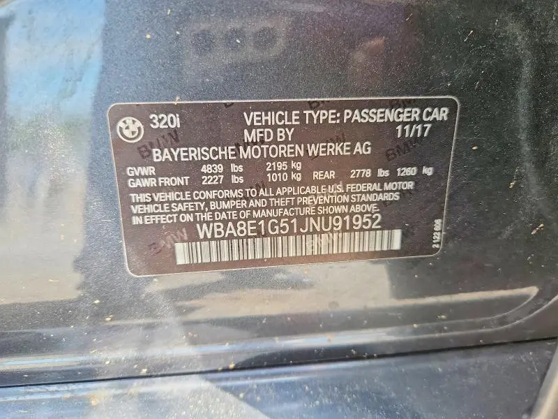 2018 BMW 320 I  