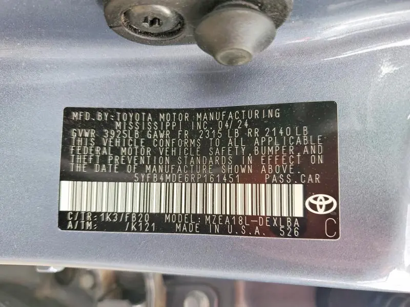 2024 TOYOTA COROLLA LE  