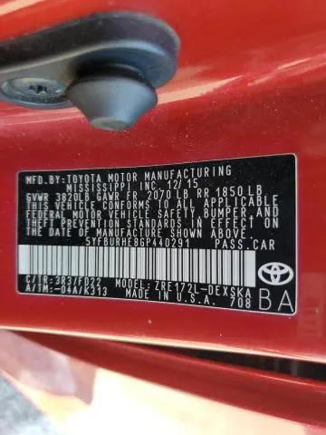 2016 TOYOTA COROLLA L