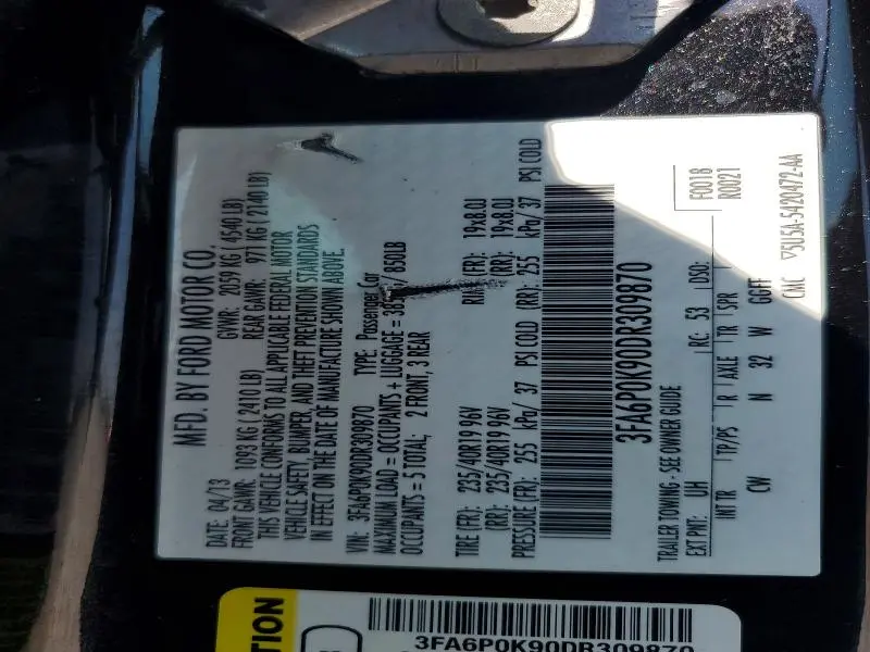 2013 FORD FUSION TITANIUM  