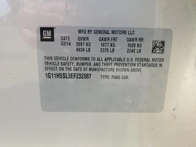 2014 CHEVROLET MALIBU LTZ  