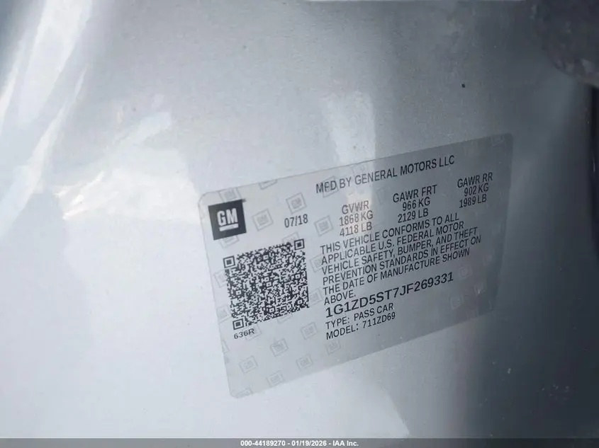 2018 CHEVROLET MALIBU LT